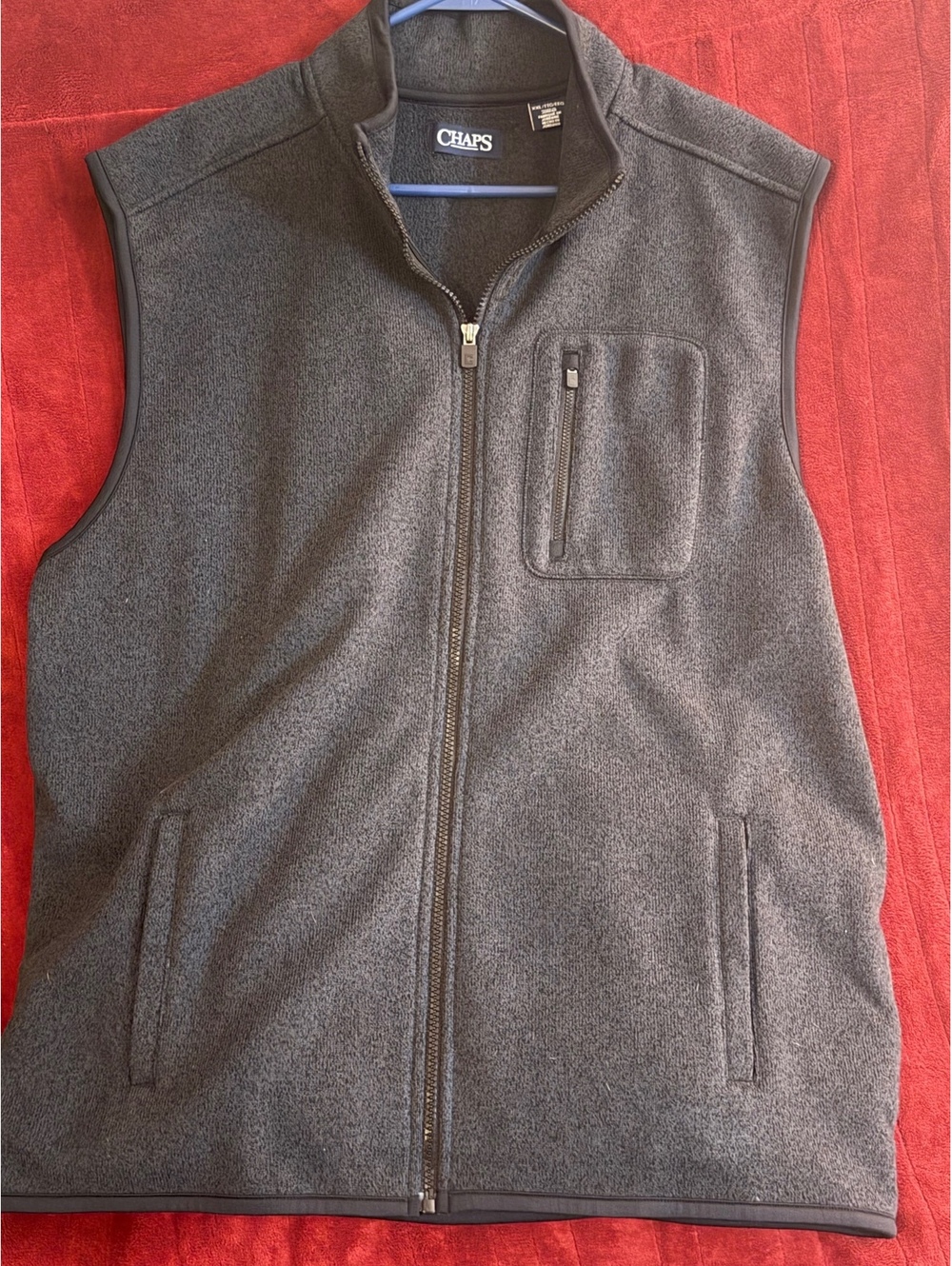 Chaps Men's Gray Fleece Vest Size XXL